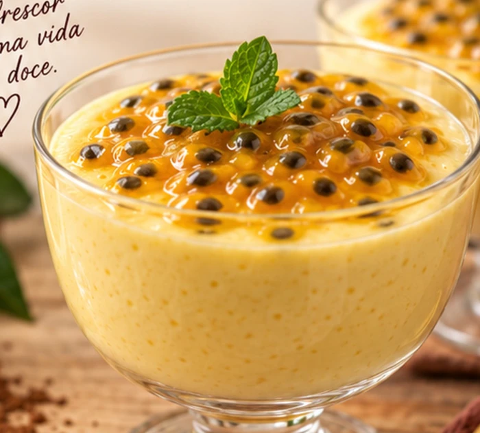 Mousse de maracujá de 3 ingredientes do e-book